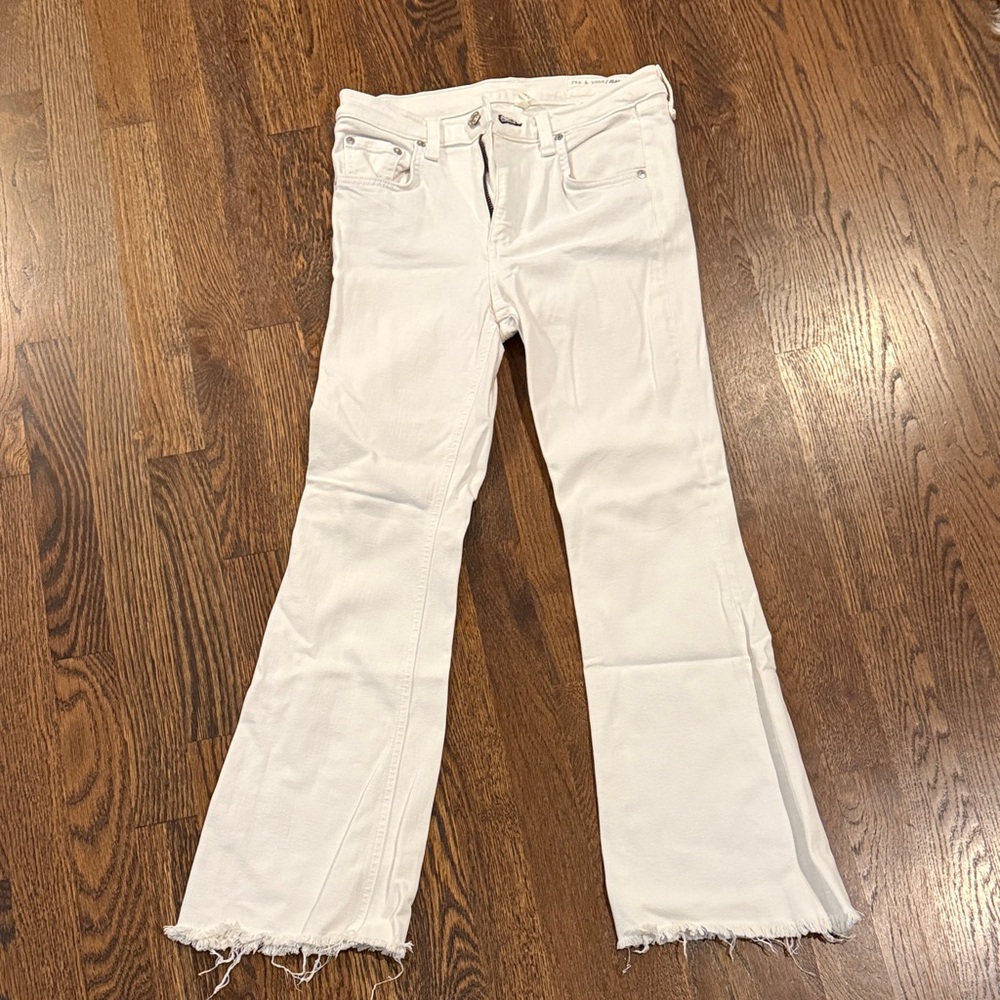 rag & bone White Flare Jeans - crop